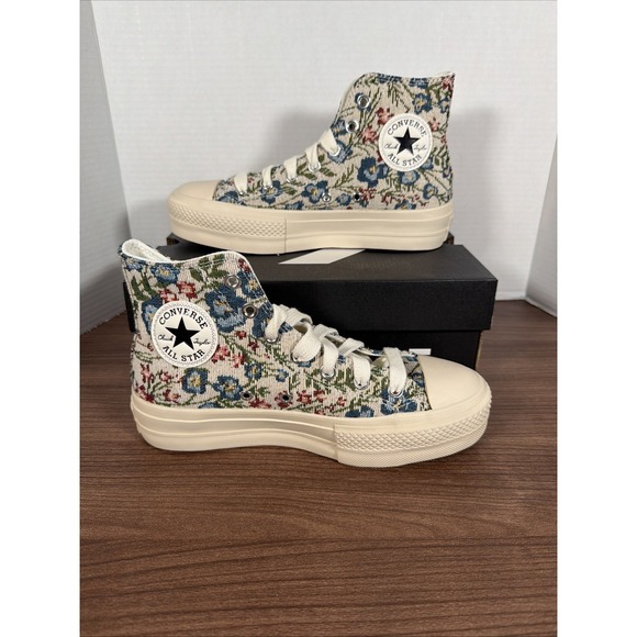 Converse Womens Sneakers Chuck Taylor Lift Platform Floral Tapestry A11992C Sz7W - Picture 1 of 7